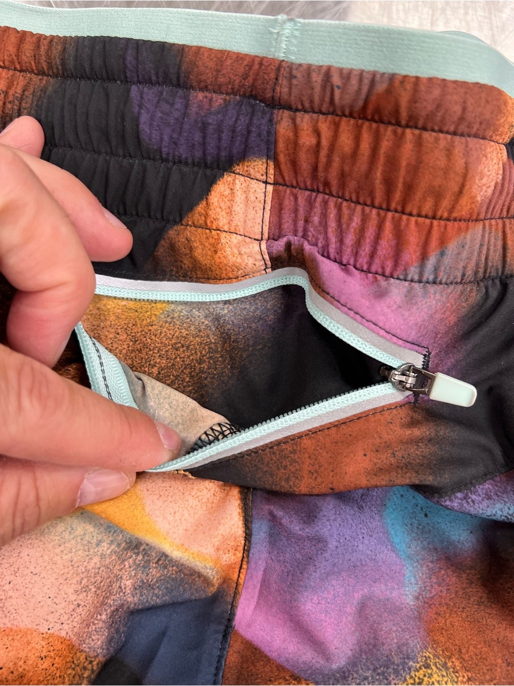Fabletics Women’s Multicolor Abstract Print Running Shorts Large - Picture 7 of 11